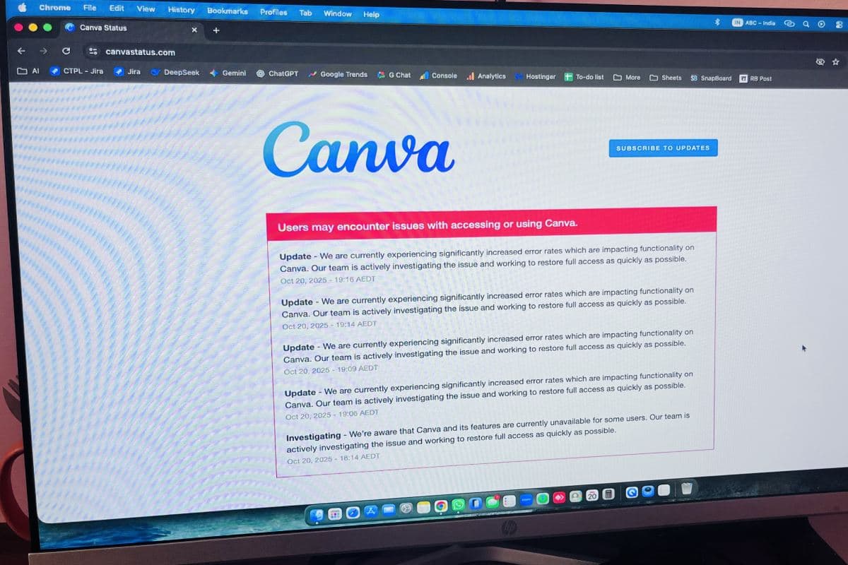 Canva Down: भारत में उपयोगकर्ताओं ने रिपोर्ट किया तकनीकी खराबी