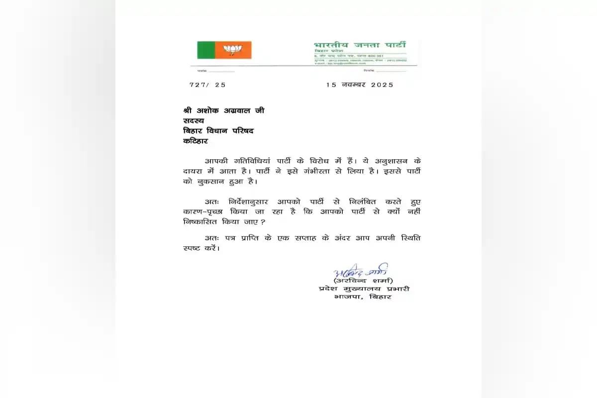 भाजपा में अनुशासनहीनता के कारण बड़े नेताओं का निलंबन, संगठन ने जताया कड़ा संदेश