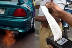 आग निकलने वाली कार लेकर घूम रहा था इंजीनियरिंग छात्र, कटा 1 लाख का चालान
