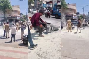 नागपुर: सड़क किनारे खड़ी एक्टिवा में अचानक लगी आग,
