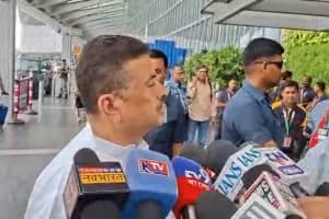 Suvendu Adhikari at Kolkata Airport reacts to Abhishek Banerjee’s campaign