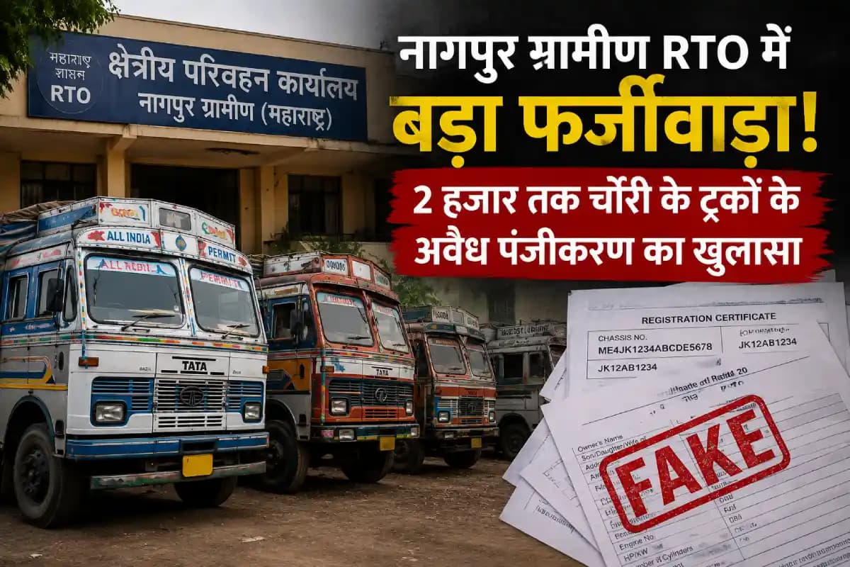 नागपुर ग्रामीण RTO में बड़ा फर्जीवाड़ा! 2 हजार तक चोरी के ट्रकों के अवैध पंजीकरण का खुलासा, जांच तेज
