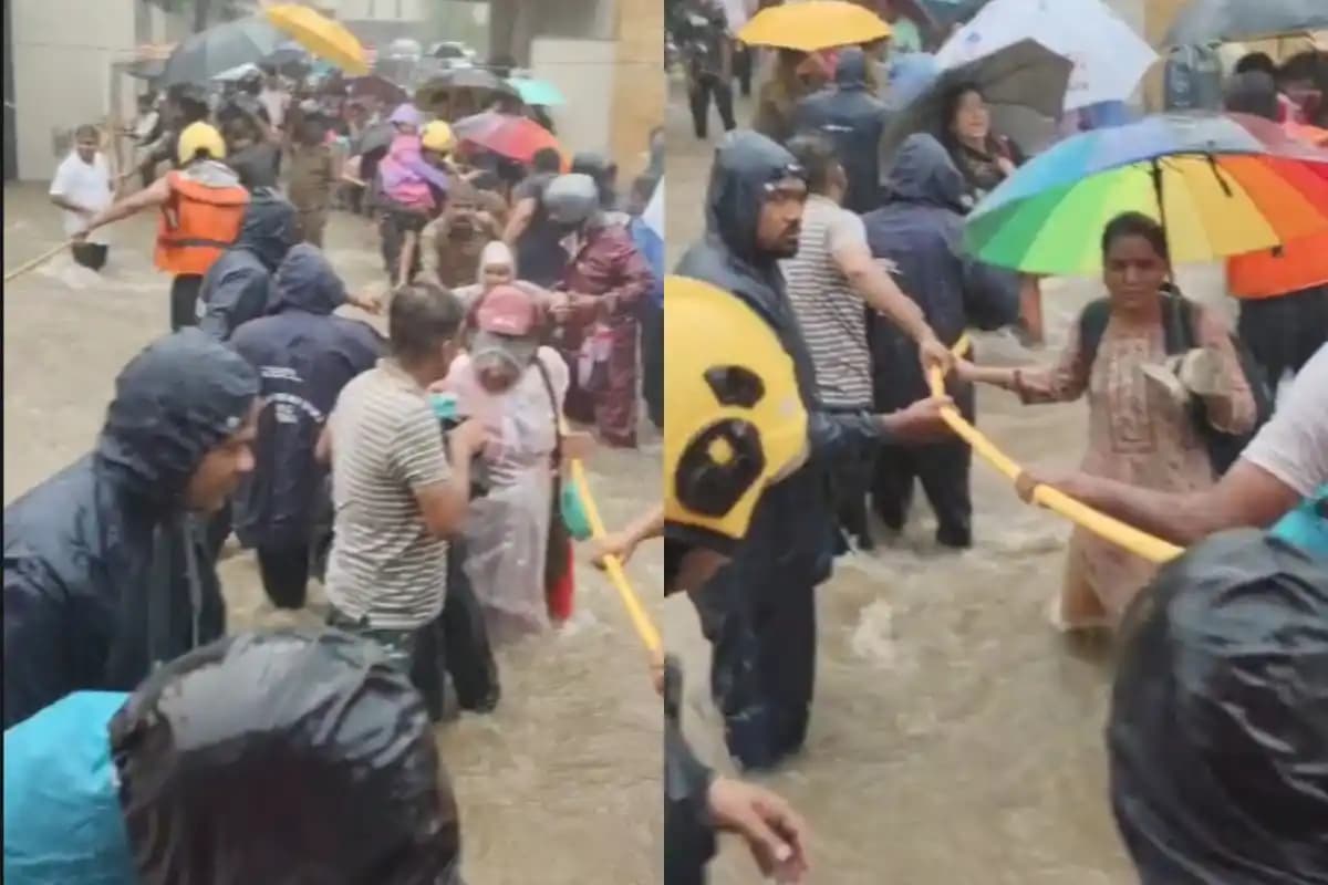 नागपुर में भारी बारिश के कारण स्कूल के बच्चे एक घंटे से स्कूल में फंसे, पुलिस प्रशासन और एनएमसी के अधिकारी मौके पर पहुंचे