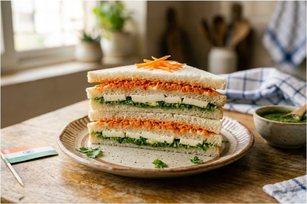 Tiranga Sandwich Recipe in Hindi: 15 अगस्त के मौके पर बनाएं बिना गैस जलाए आसान और टेस्टी तिरंगा सैंडविच। जानें सामग्री और झटपट बनाने का तरीका।