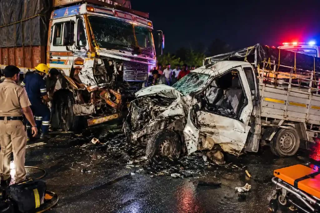 Gondia Balaghat Road Accident: गोंदिया-बालाघाट मार्ग पर भीषण हादसा, ट्रक-पिकअप की टक्कर में 3 की मौत ( Image - AI )