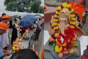 Nagpur Ganpati Visarjan Started: नागपुर में गणपति विसर्जन शुरू, ढोल-ताशों के साथ बप्पा को दी विदाई