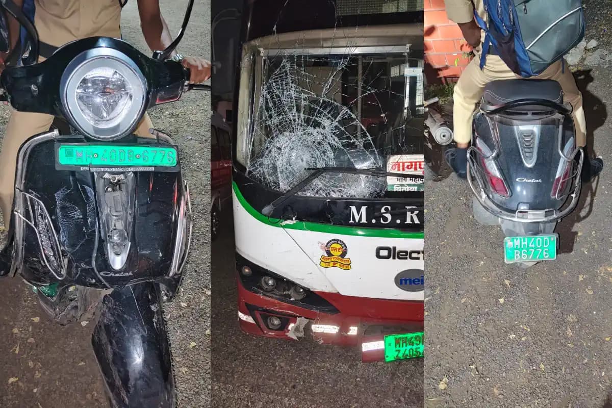 नागपुर के सावनेर में कुणाल ढाबे के पास बस और दोपहिया की टक्कर युवक गंभीर घायल