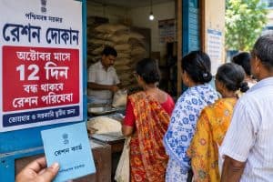 West Bengal Ration Service October: अक्टूबर में त्योहारों की छुट्टियों के कारण 12 दिन बंद रहेंगी राशन दुकानें। दुर्गा पूजा पर मिलेगा रियायती खाद्य पैकेज जानें पूरी जानकारी।