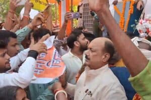 Manoj Tiwari Protest in Muzaffarpur