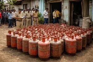 Nagpur gas cylinder black market crackdown: नागपुर संभाग में 163 गैस वितरकों पर छापे, 110 सिलेंडर जब्त, ₹1.07 लाख का माल बरामद। 5 मामले दर्ज, 1 गिरफ्तार। अफवाहों पर ध्यान न दें: संभागीय आयुक्त।
