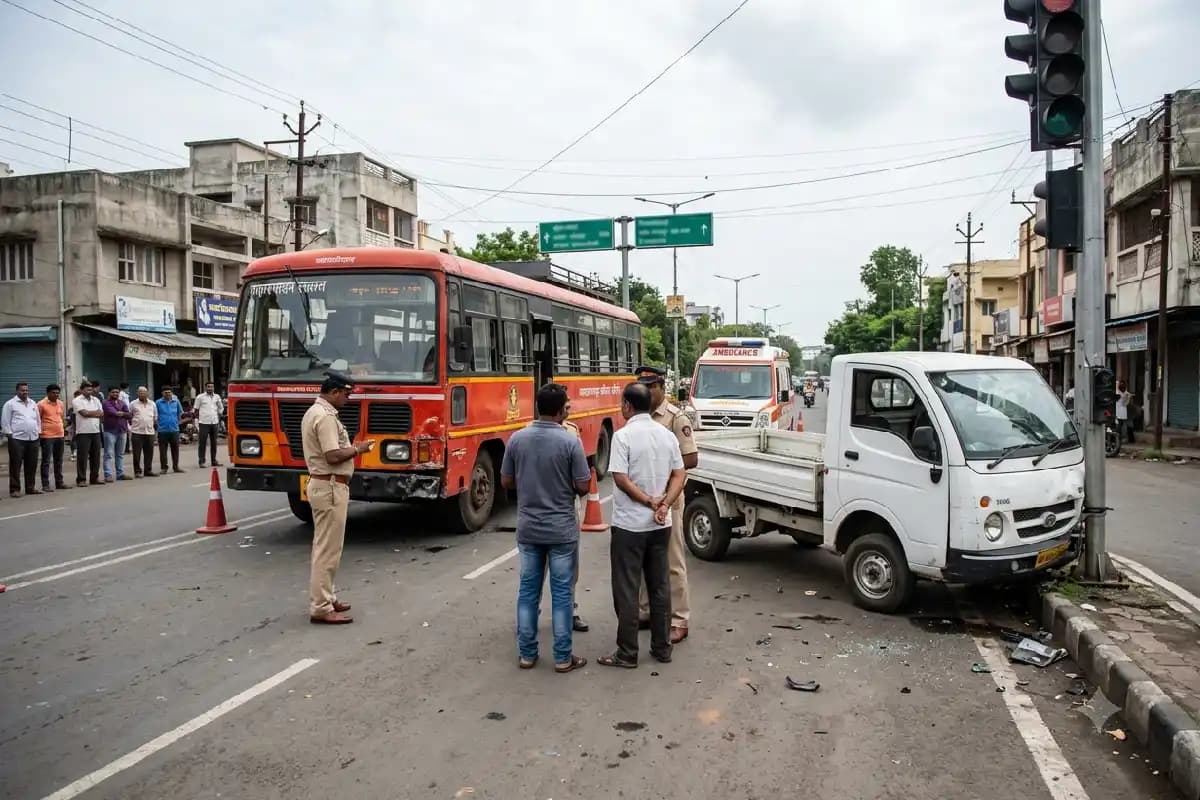 नागपुर के एलईडी चौक पर भीषण सड़क हादसा, एक व्यक्ति की मौत और तीन घायल