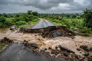 Yavatmal Umarkhed heavy rain bori gadi road washed away: उमरखेड में भारी बारिश से सड़क बही, कई गांवों का संपर्क टूटा
