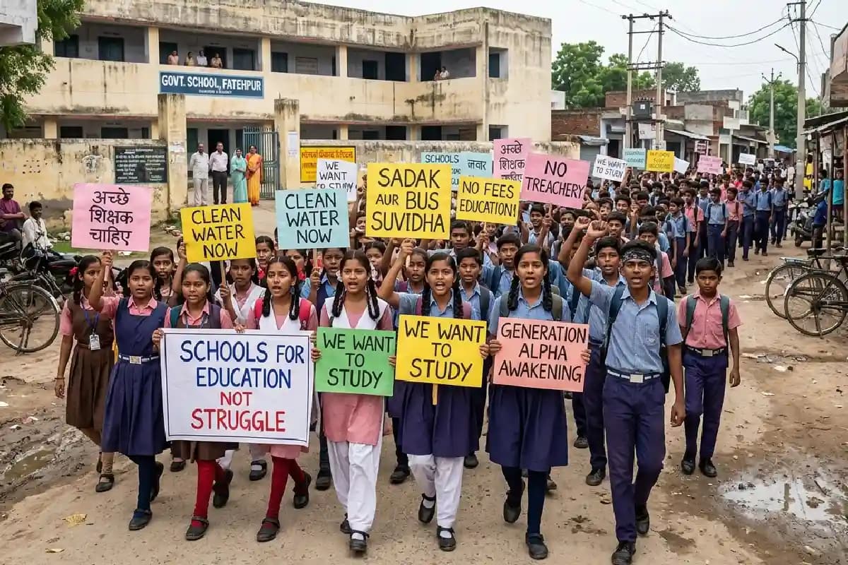 Gen Alpha Student Protest: स्कूल की समस्याओं पर सड़क पर उतरी नई पीढ़ी