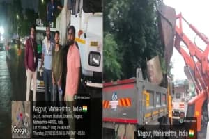 Nagpur Dhantoli encroachment removal drive: नागपुर के धंतोली में सड़क अतिक्रमण पर मनपा और पुलिस की संयुक्त कार्रवाई